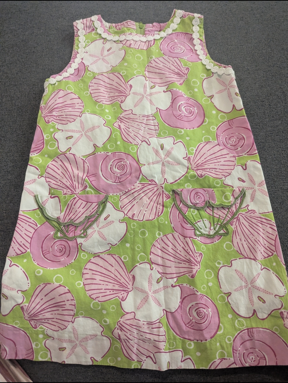 Lilly Pulitzer Pink & Green Shell Print Sleeveless Dress
